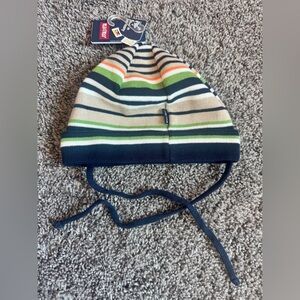 🔥Maximo Striped Knit Boys Hat - Navy, Beige, and Green. Size 51. NWT